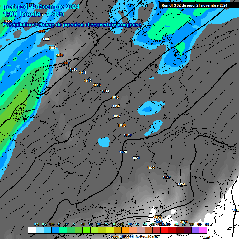 Modele GFS - Carte prvisions 