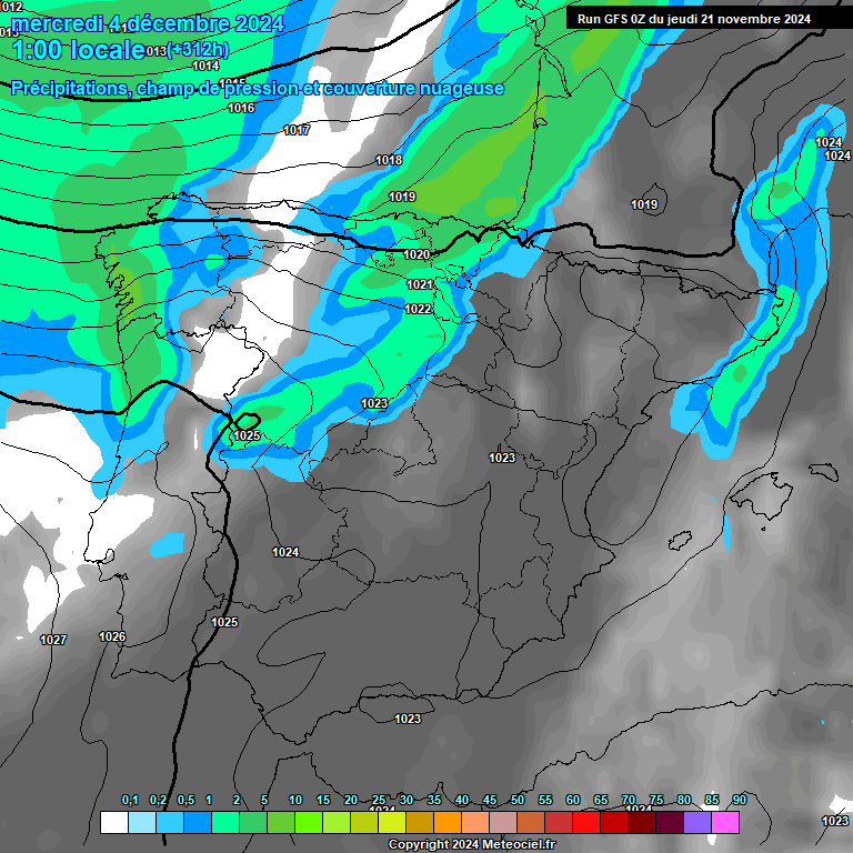 Modele GFS - Carte prvisions 