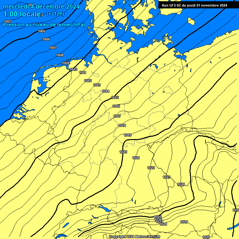 Modele GFS - Carte prvisions 