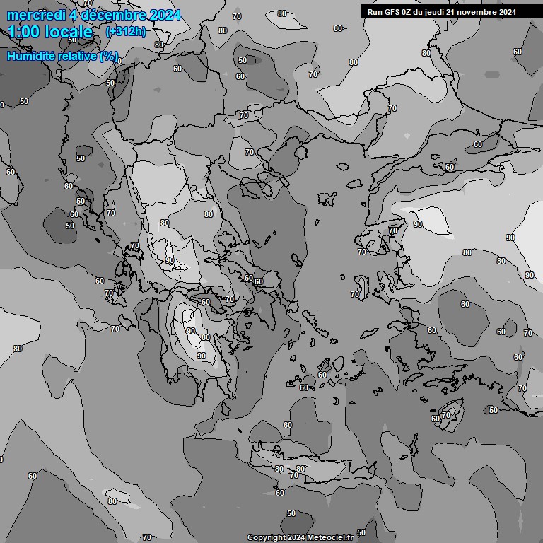 Modele GFS - Carte prvisions 