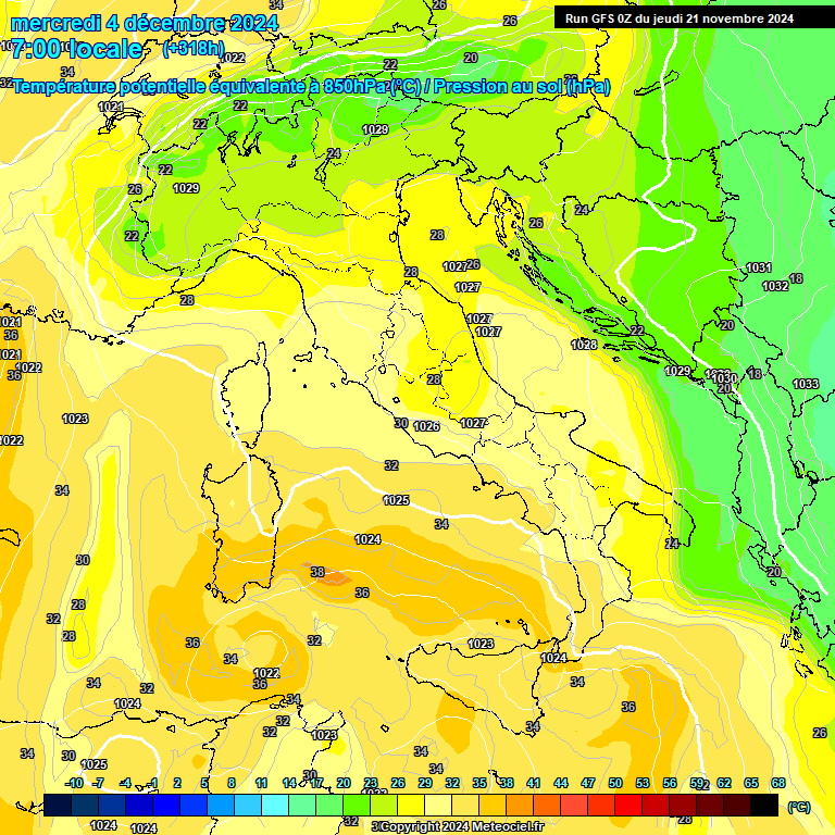 Modele GFS - Carte prvisions 