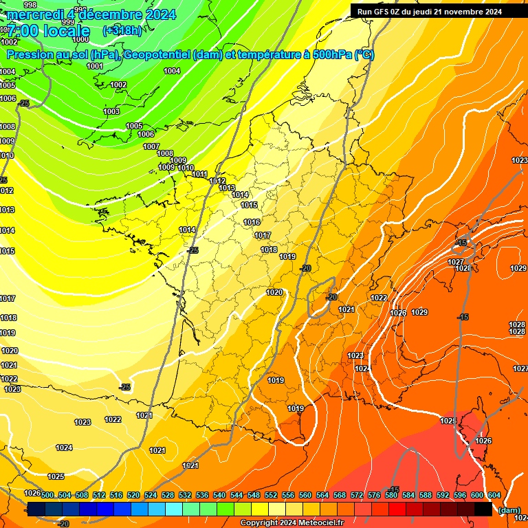 Modele GFS - Carte prvisions 