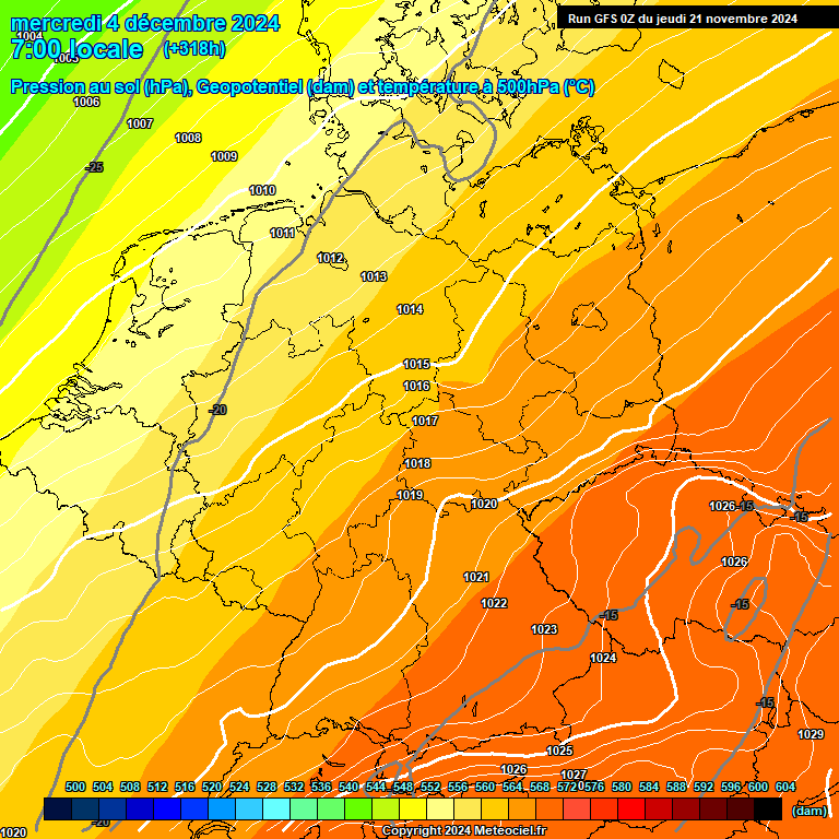 Modele GFS - Carte prvisions 