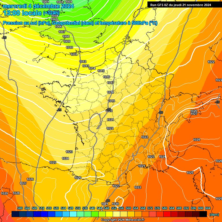 Modele GFS - Carte prvisions 