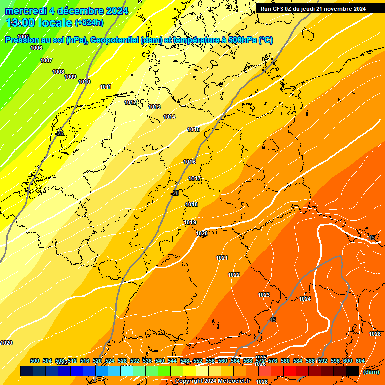 Modele GFS - Carte prvisions 