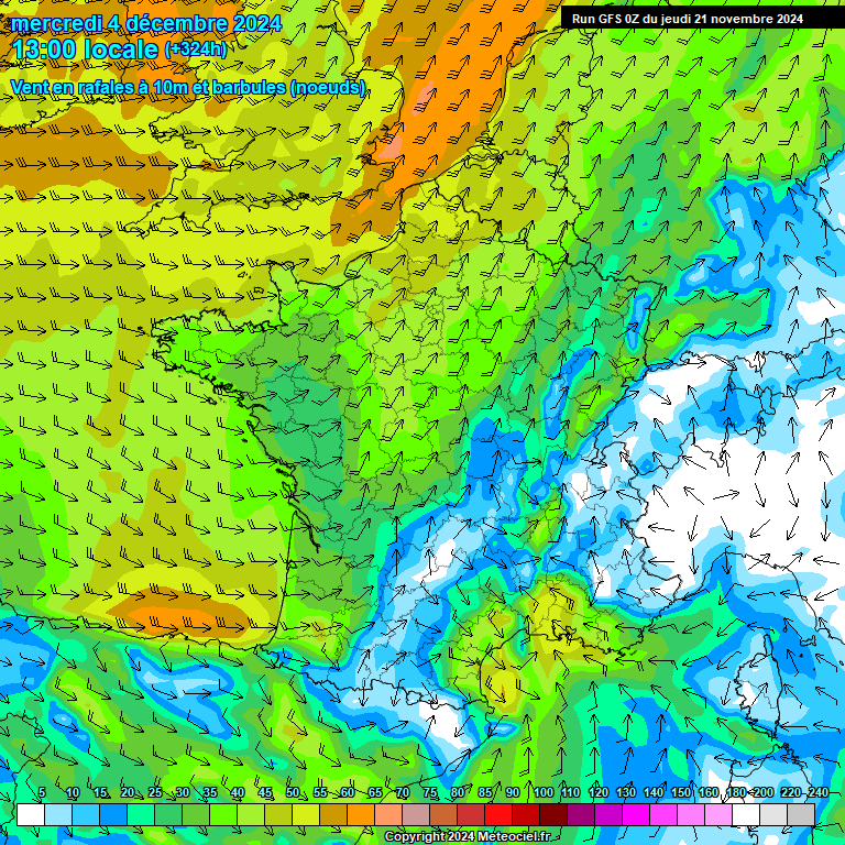 Modele GFS - Carte prvisions 