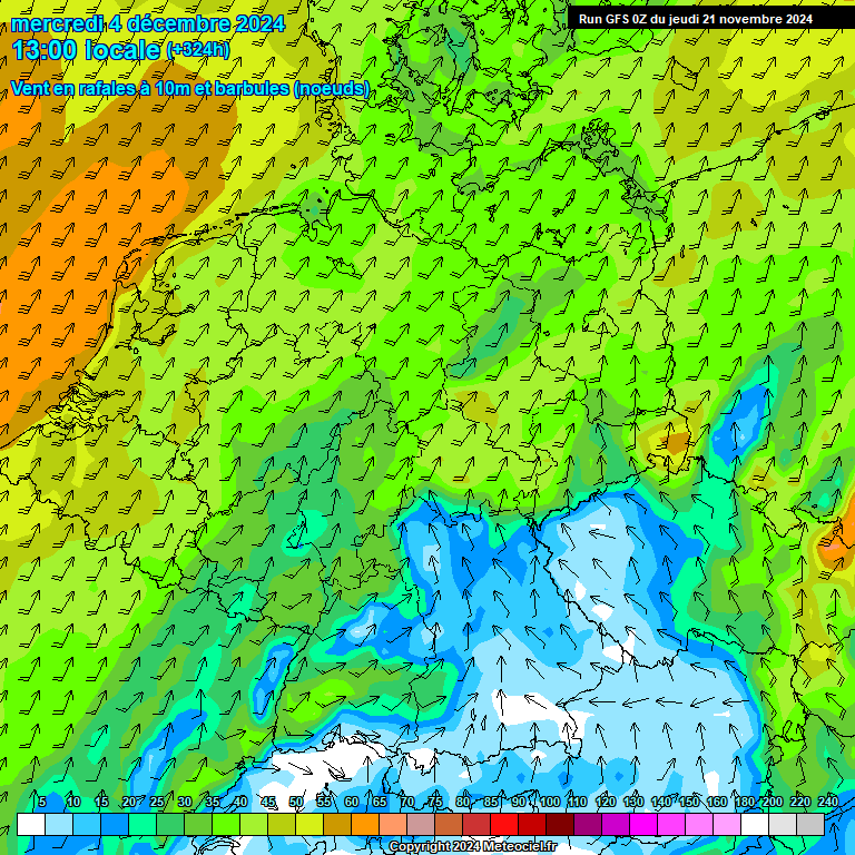 Modele GFS - Carte prvisions 