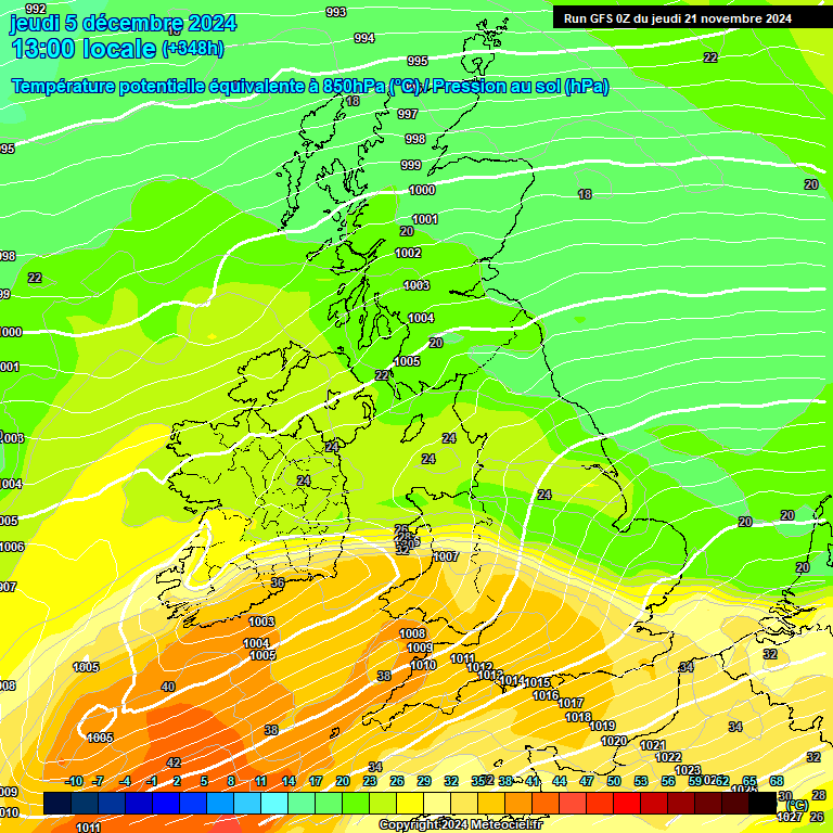 Modele GFS - Carte prvisions 