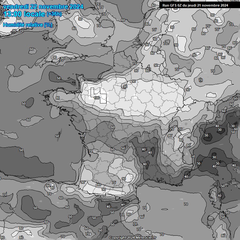 Modele GFS - Carte prvisions 