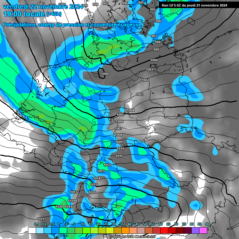 Modele GFS - Carte prvisions 