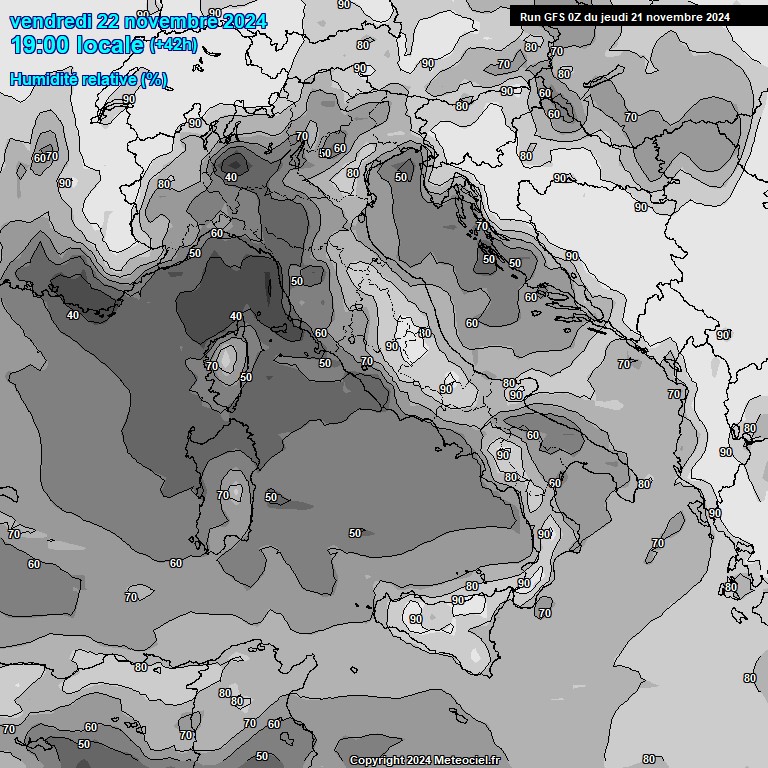 Modele GFS - Carte prvisions 