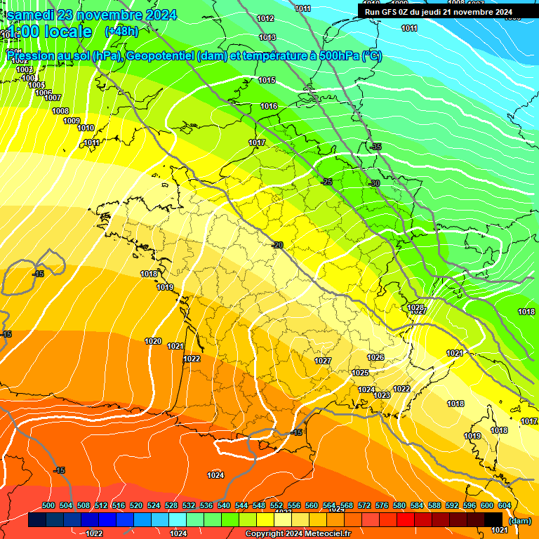 Modele GFS - Carte prvisions 