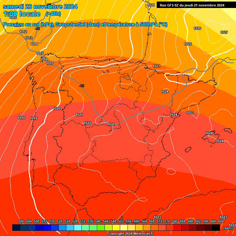 Modele GFS - Carte prvisions 