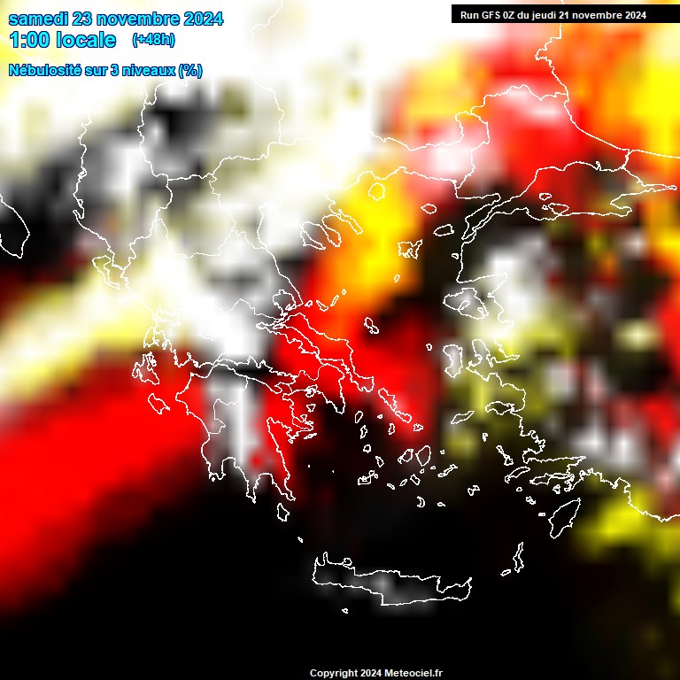 Modele GFS - Carte prvisions 