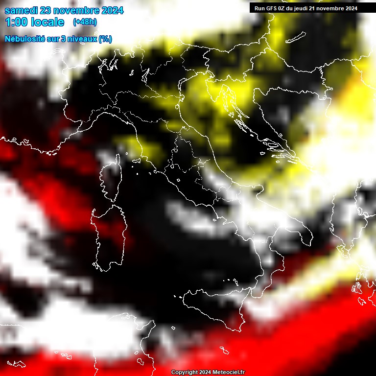 Modele GFS - Carte prvisions 