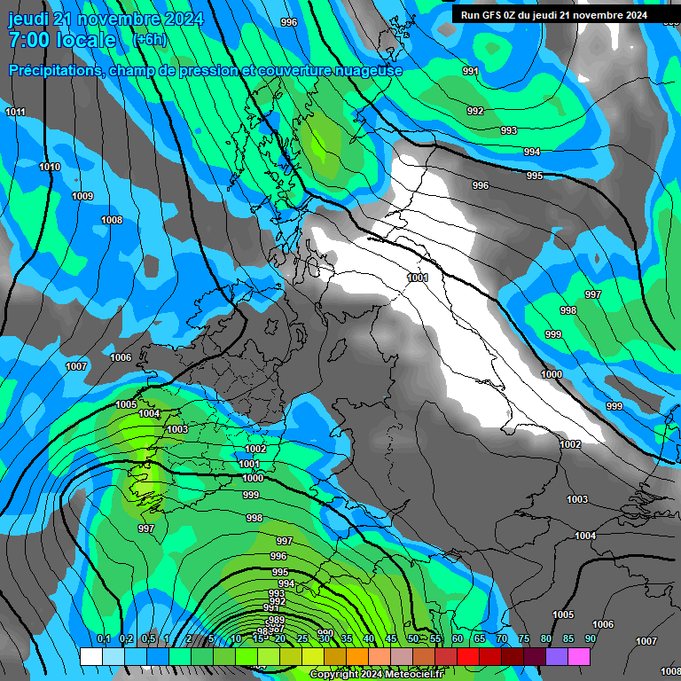 Modele GFS - Carte prvisions 