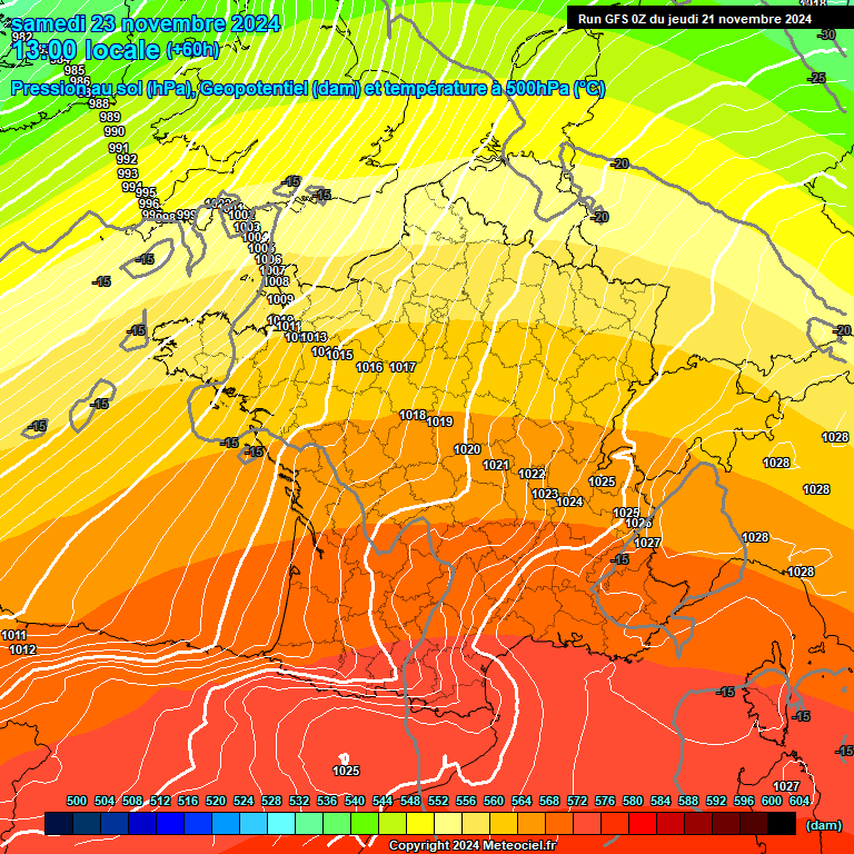 Modele GFS - Carte prvisions 