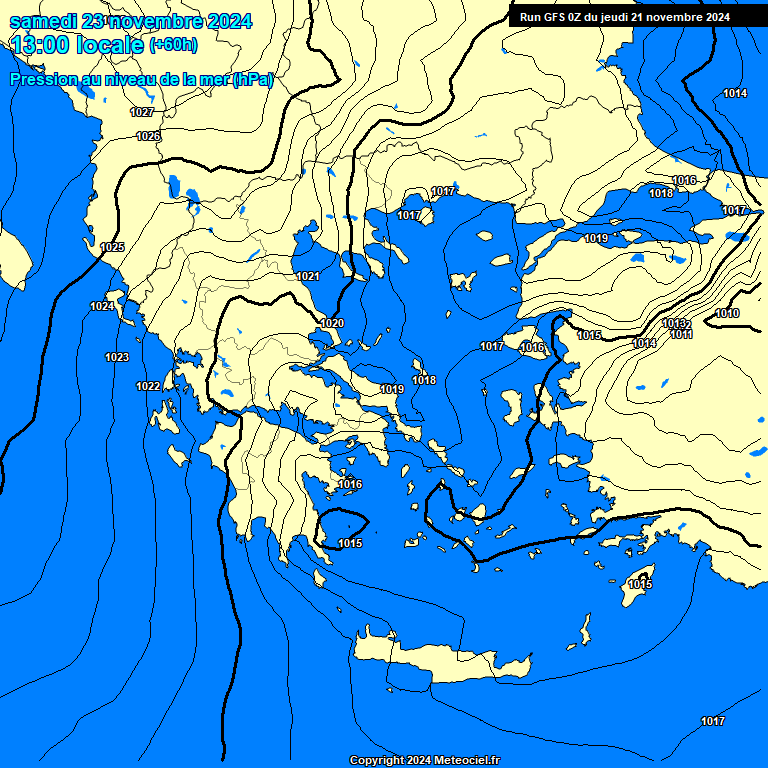 Modele GFS - Carte prvisions 