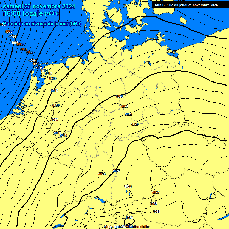 Modele GFS - Carte prvisions 