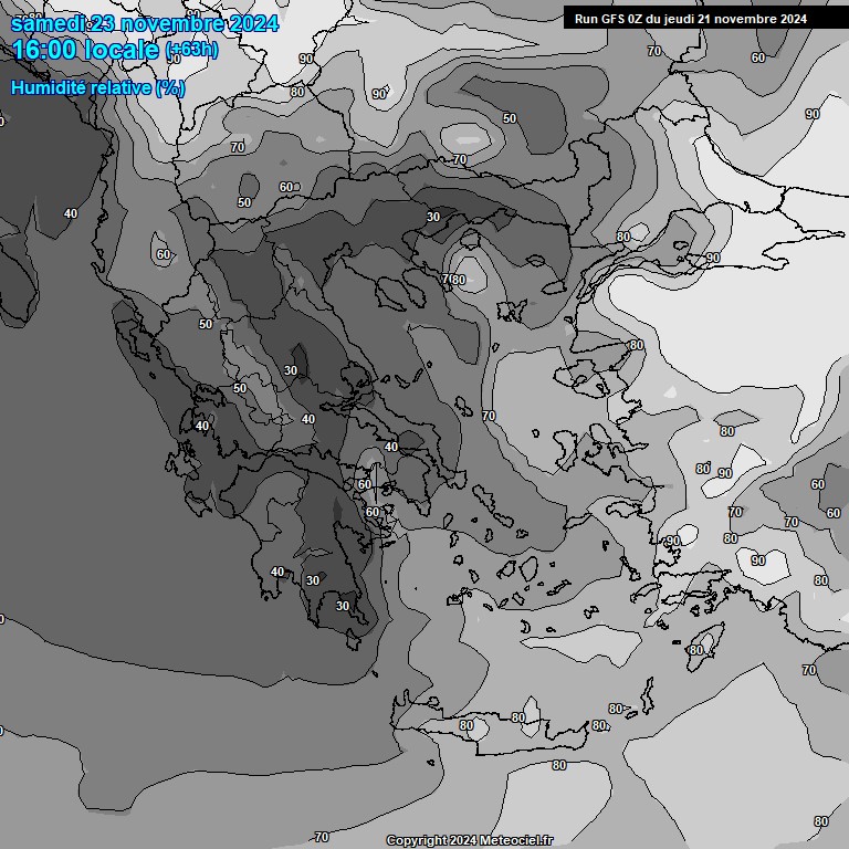 Modele GFS - Carte prvisions 