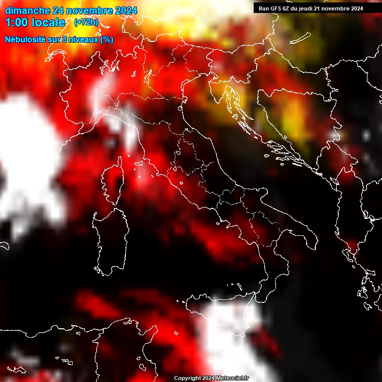 Modele GFS - Carte prvisions 