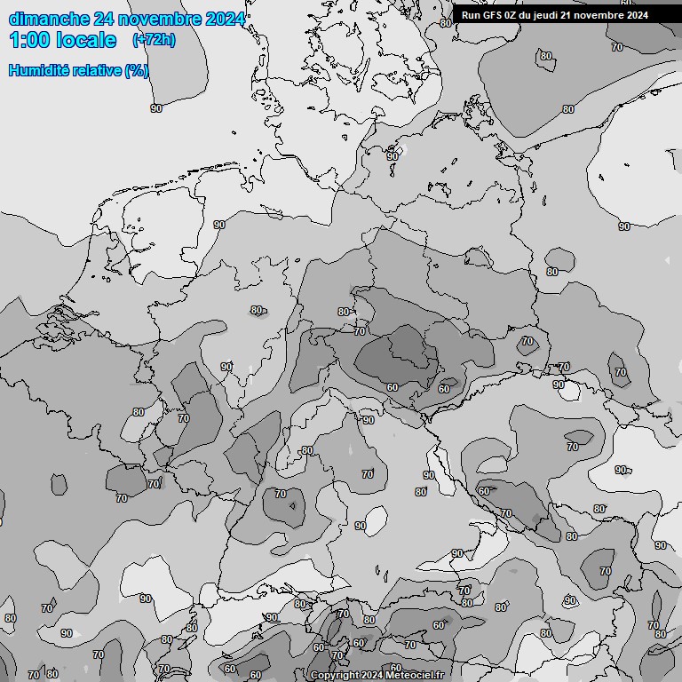 Modele GFS - Carte prvisions 