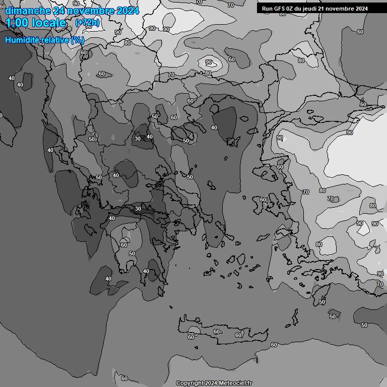 Modele GFS - Carte prvisions 