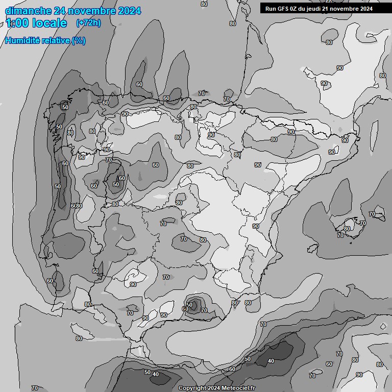 Modele GFS - Carte prvisions 