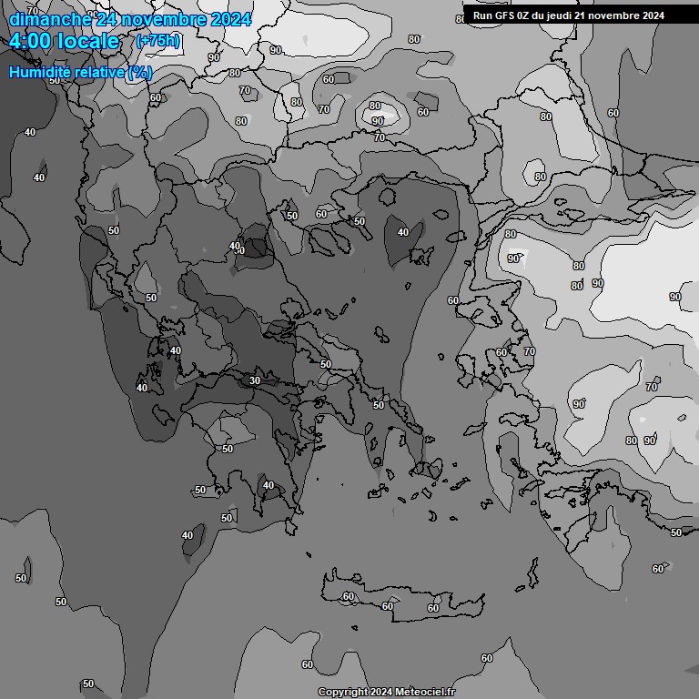 Modele GFS - Carte prvisions 