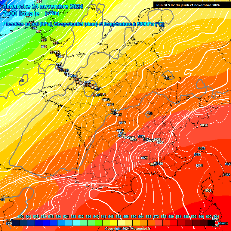 Modele GFS - Carte prvisions 