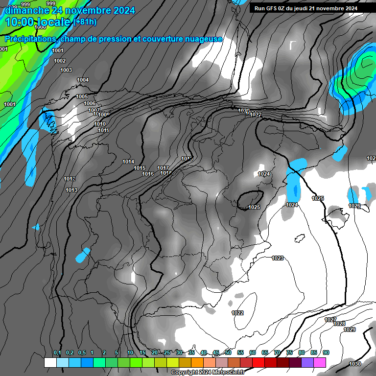 Modele GFS - Carte prvisions 