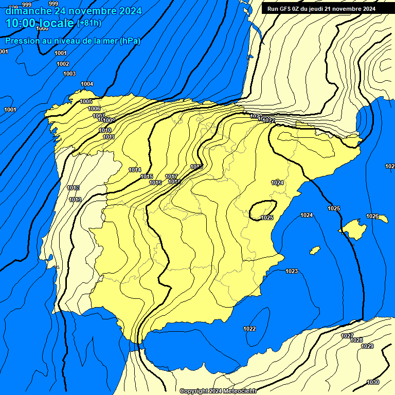 Modele GFS - Carte prvisions 