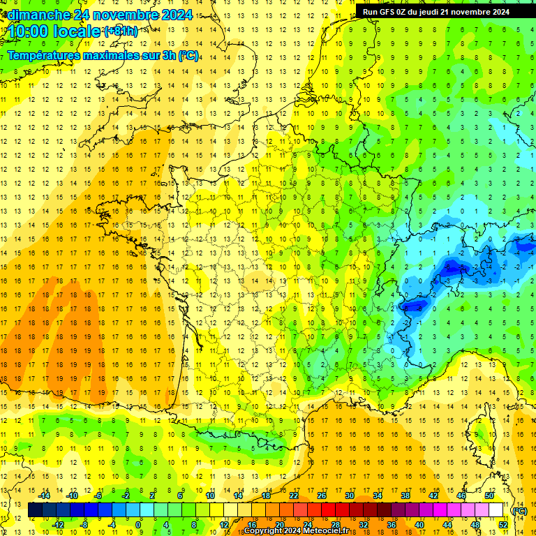 Modele GFS - Carte prvisions 