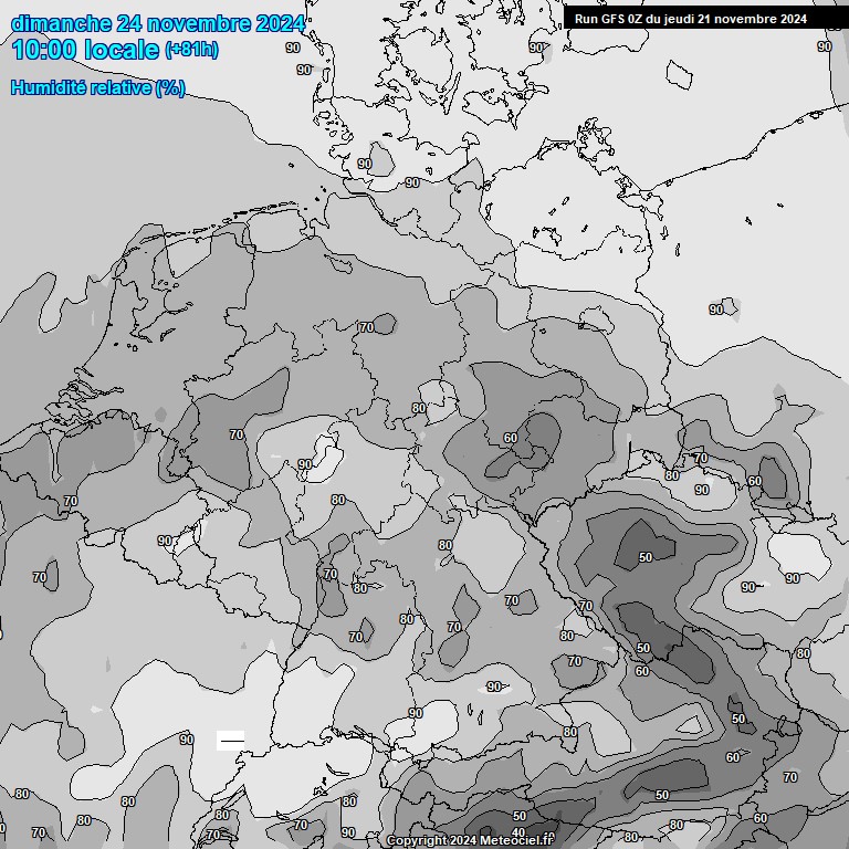 Modele GFS - Carte prvisions 