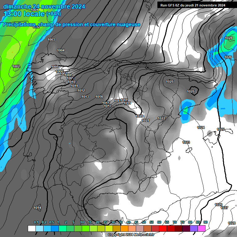 Modele GFS - Carte prvisions 