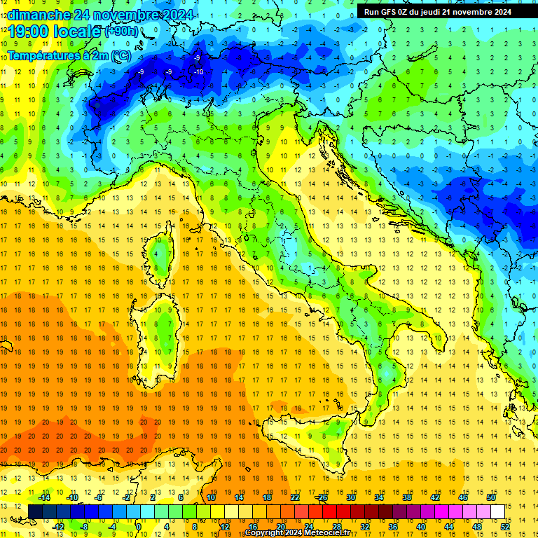 Modele GFS - Carte prvisions 