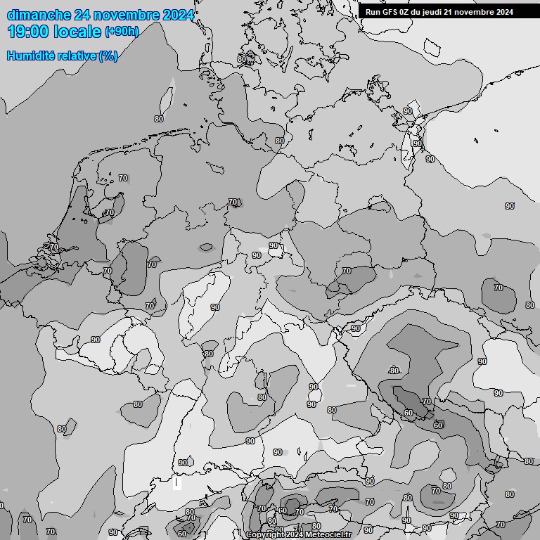 Modele GFS - Carte prvisions 