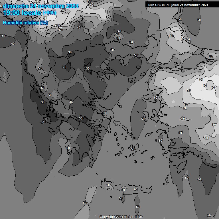 Modele GFS - Carte prvisions 