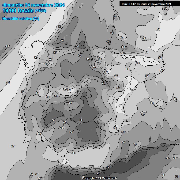 Modele GFS - Carte prvisions 