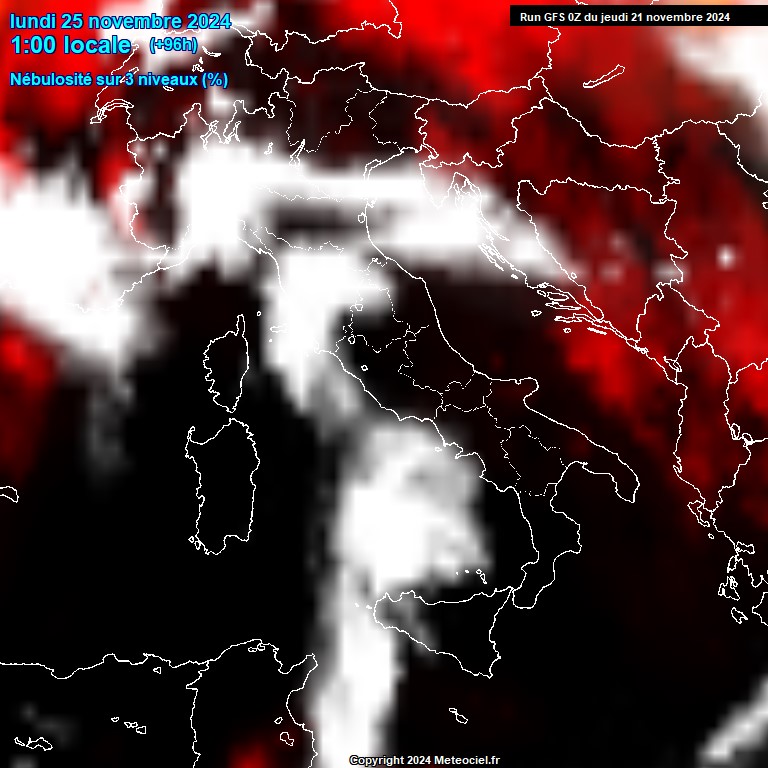 Modele GFS - Carte prvisions 