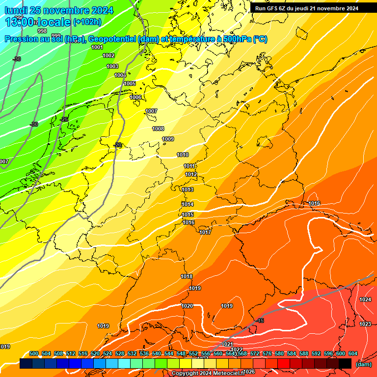 Modele GFS - Carte prvisions 