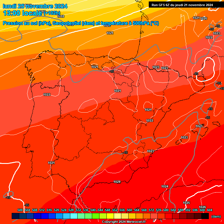 Modele GFS - Carte prvisions 