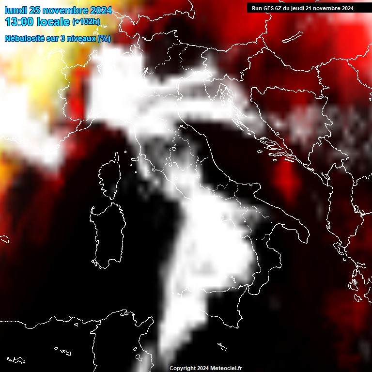 Modele GFS - Carte prvisions 