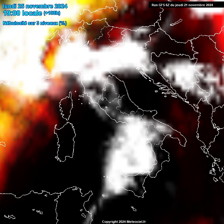 Modele GFS - Carte prvisions 