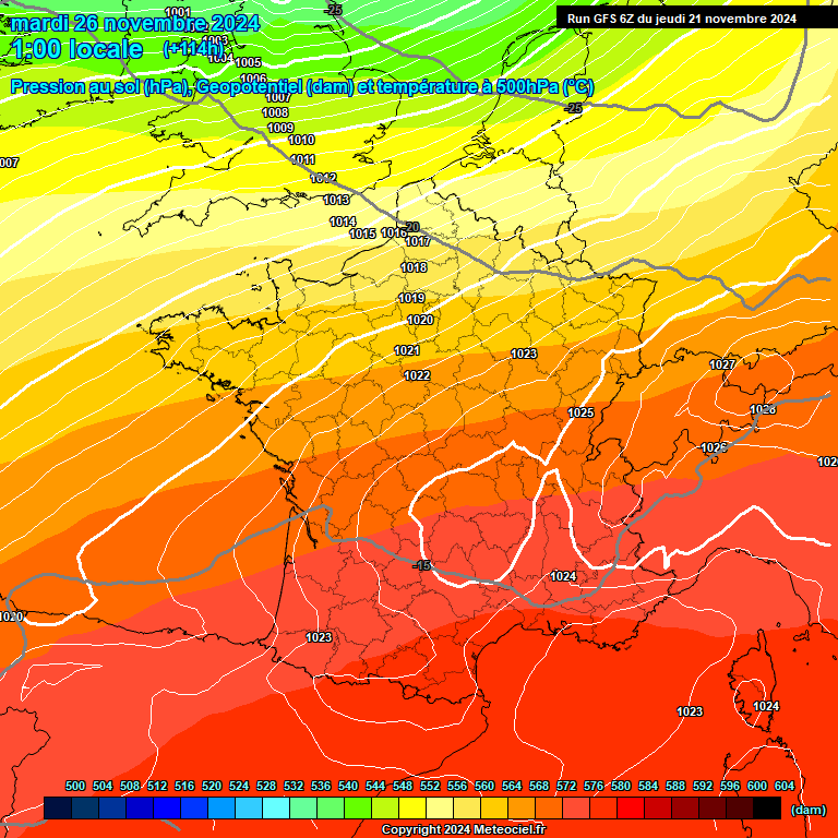 Modele GFS - Carte prvisions 