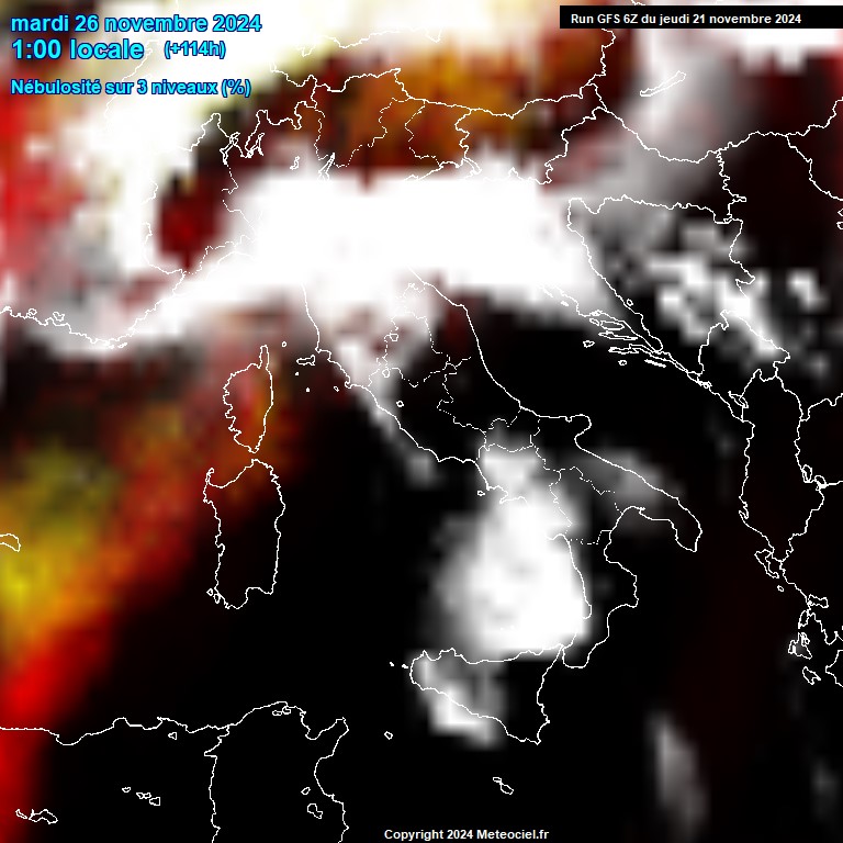 Modele GFS - Carte prvisions 