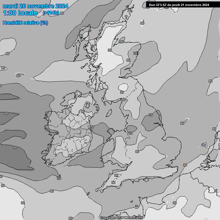 Modele GFS - Carte prvisions 