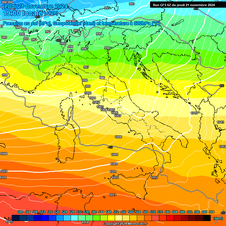 Modele GFS - Carte prvisions 