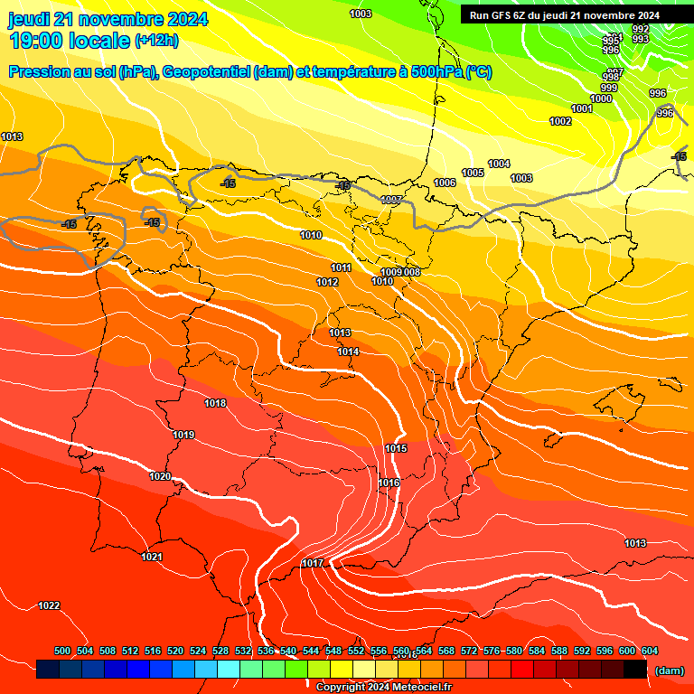 Modele GFS - Carte prvisions 