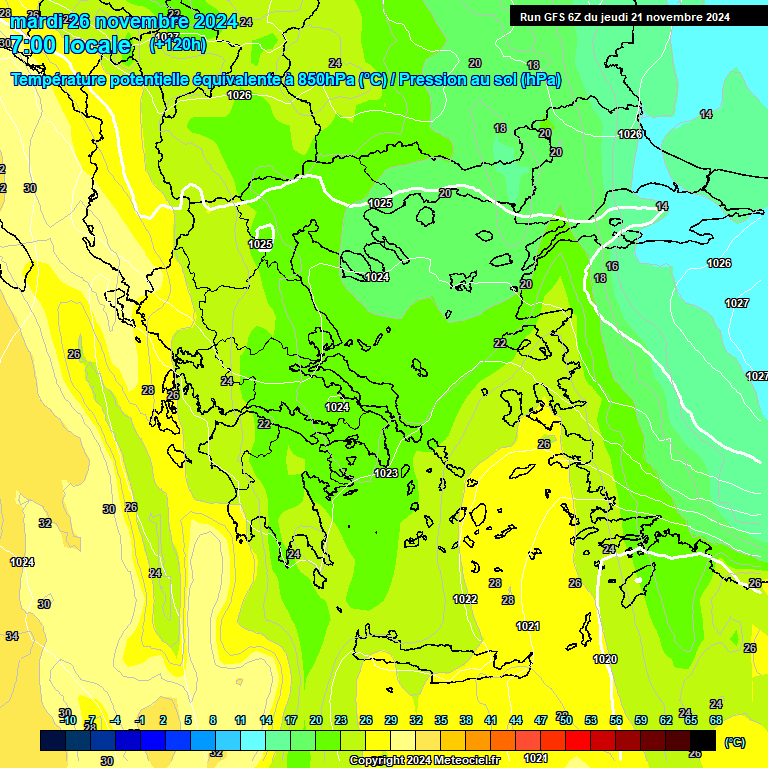 Modele GFS - Carte prvisions 